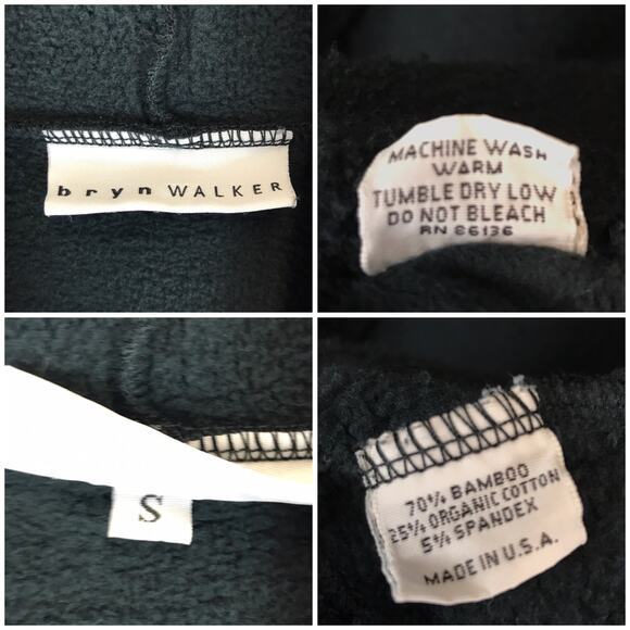 Bryn Walker Wrap Coat Bamboo Blend Shawl Collar Oversized Lagenlook Jacket Black - Picture 14 of 15